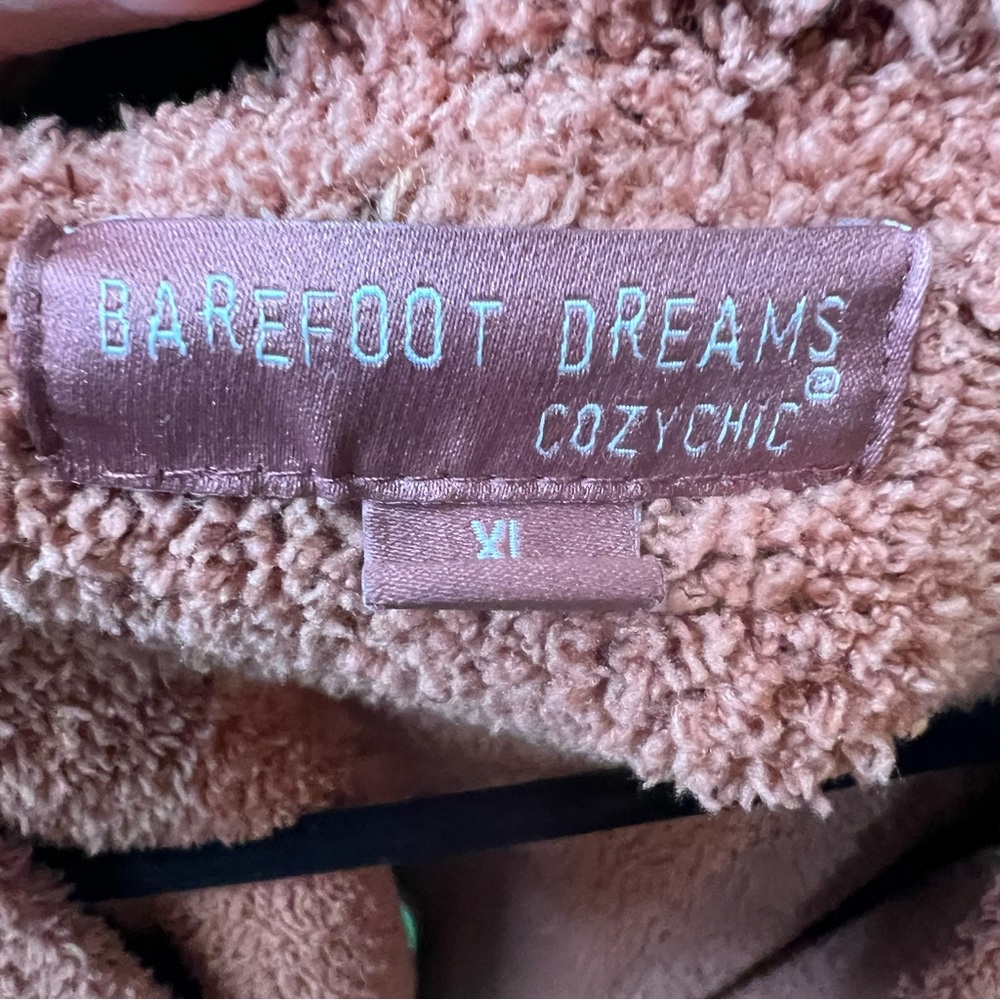 BAREFOOT DREAMS Plush Burnt Sienna Textured Open Cardigan, XL - Picture 8 of 9